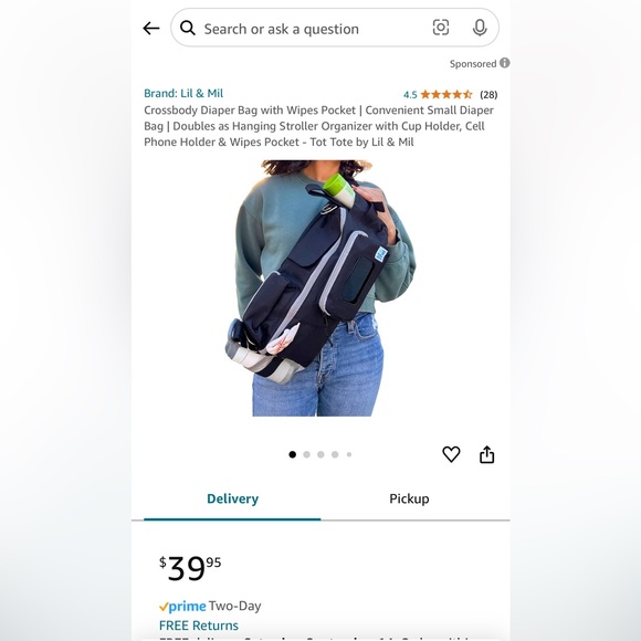 NWOT Lil & Mil Tot Tote 3-in-1 Stroller Bag - Picture 2 of 7